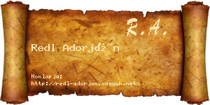 Redl Adorján névjegykártya